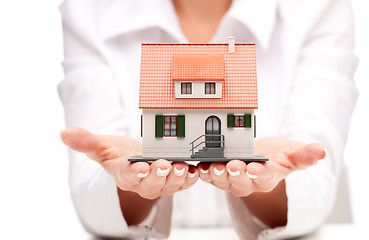 Image showing Small toy house in hands