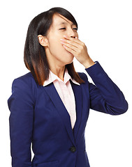 Image showing Asian woman feel tired