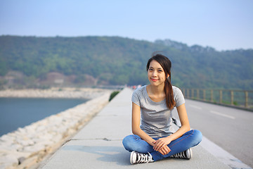 Image showing Sporty girl at outdoor