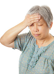 Image showing Asian old woman got headache