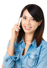 Image showing Asian woman using mobile phone