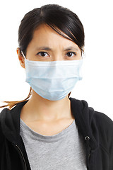 Image showing Asian woman with face mask