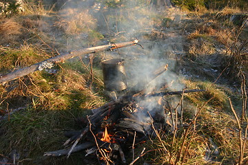 Image showing making coffee in a tin can