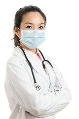 Image showing Asian female doctor with face mask 
