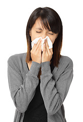 Image showing Sneezing woman