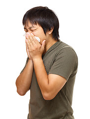 Image showing Sneezing man