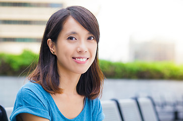 Image showing Young asian woman at outdoor