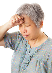 Image showing Asian woman headache