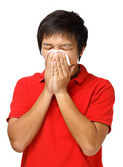 Image showing Sneezing man