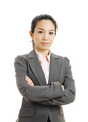 Image showing young business woman isolated on white