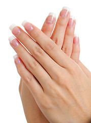 Image showing Manicure on female hands