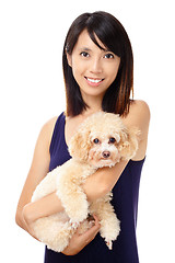 Image showing Asian woman with poodle