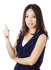 Image showing Asian woman thumb up