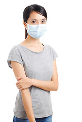 Image showing Asian woman with face mask