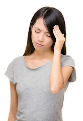 Image showing Asian woman feel headache