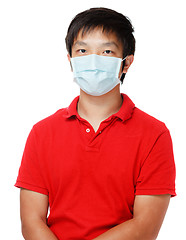 Image showing Asian man with face mask