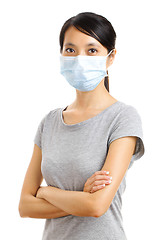 Image showing Asian woman with face mask