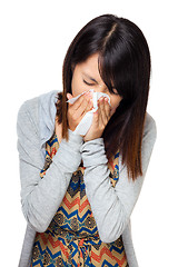 Image showing Sneezing woman