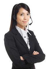 Image showing business operator woman with headset