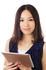 Image showing Asian woman with digital tablet