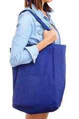 Image showing Woman with recycle bag
