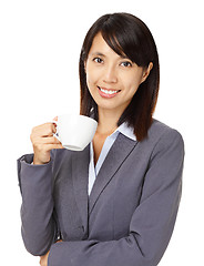 Image showing Asian business woman with cup