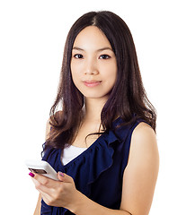 Image showing Asian woman using mobile