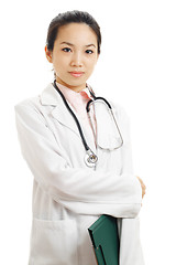 Image showing Asian doctor woman isolated on white background