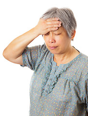 Image showing Asian woman headache