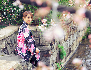 Image showing young girl in japan kimino dress