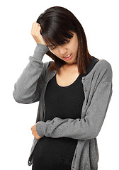 Image showing Asian woman with headache