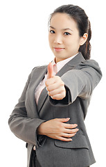 Image showing Asian business woman with thumb up