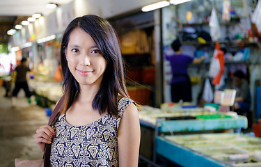 Image showing Hong Kong woman in wet market