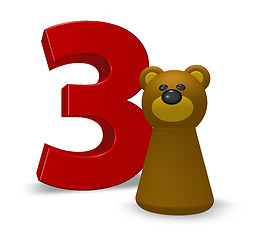 Image showing number three and bear