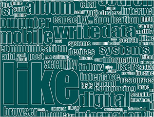 Image showing Like - social media concept in word tag cloud