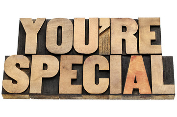 Image showing you are special in wood type