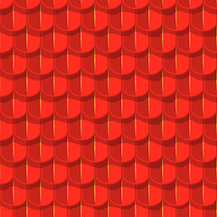 Image showing Vector seamless background. Red tile roof