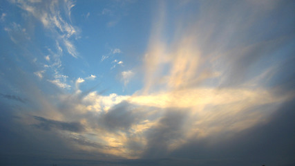 Image showing Evening landscape with clouds