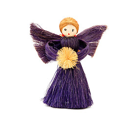 Image showing Handmade straw Christmas angel ornament