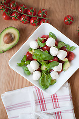 Image showing Salad and vegetables, top view