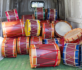 Image showing Lot of drums