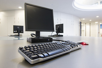 Image showing Computers in an office building