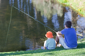 Image showing family fishing