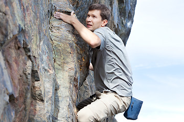 Image showing bouldering outdoors