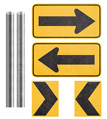 Image showing direction yellow Sign 