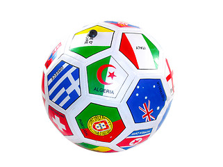 Image showing soccer ball with flags