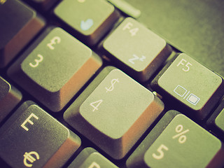 Image showing Retro look Computer keyboard