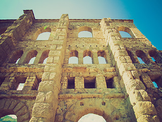 Image showing Retro look Roman Theatre Aosta