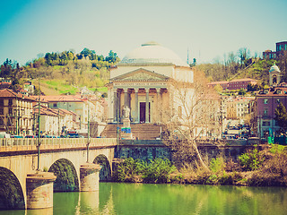 Image showing Retro look River Po Turin