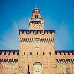 Image showing Retro look Castello Sforzesco, Milan